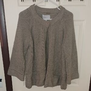 Avenue Women's Beige Cardigan Sweater